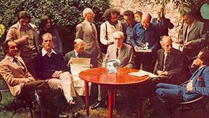 Encuentro de los miembros del Oulipo en Boulogne-sur-Mer, en 1975.