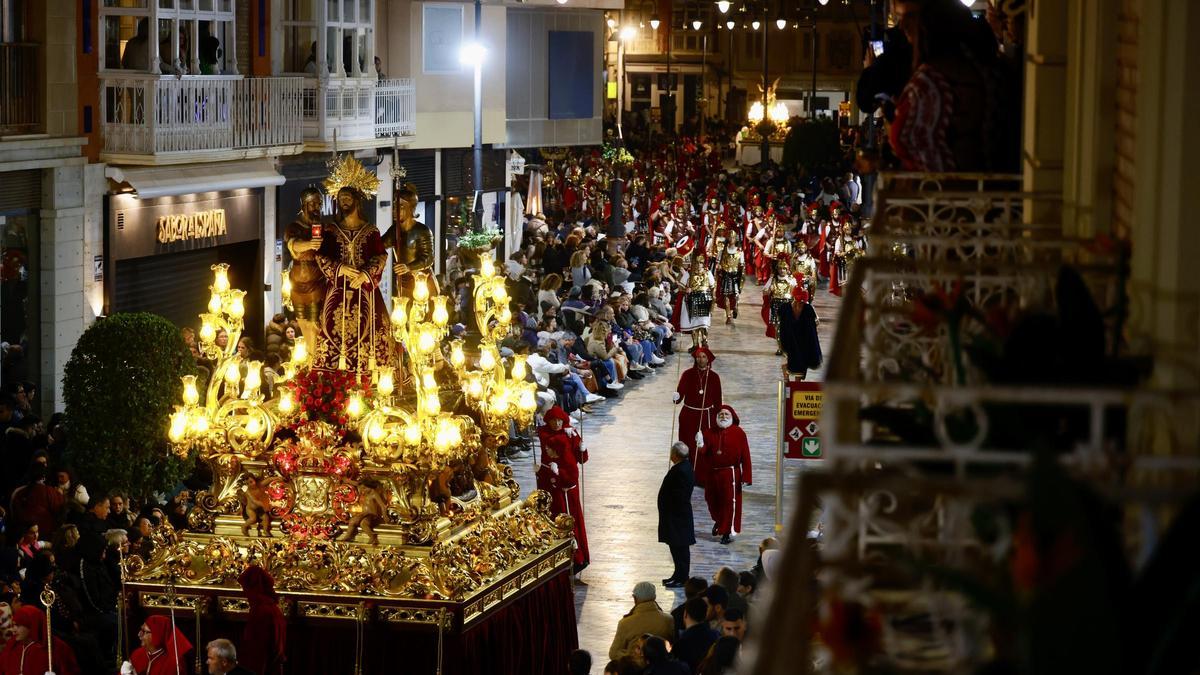 Nuestro Padre Jesús en el Doloroso Paso del Prendimiento, en Cartagena.