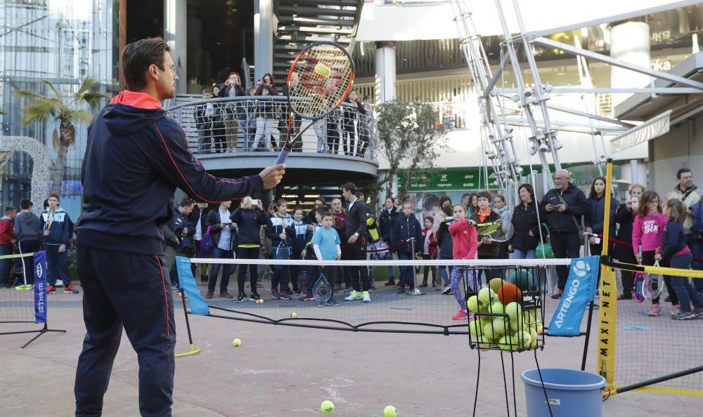 Baño de masas de David Ferrer en Valencia