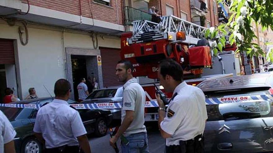 Imagen del incendio en la calle Reconquista.