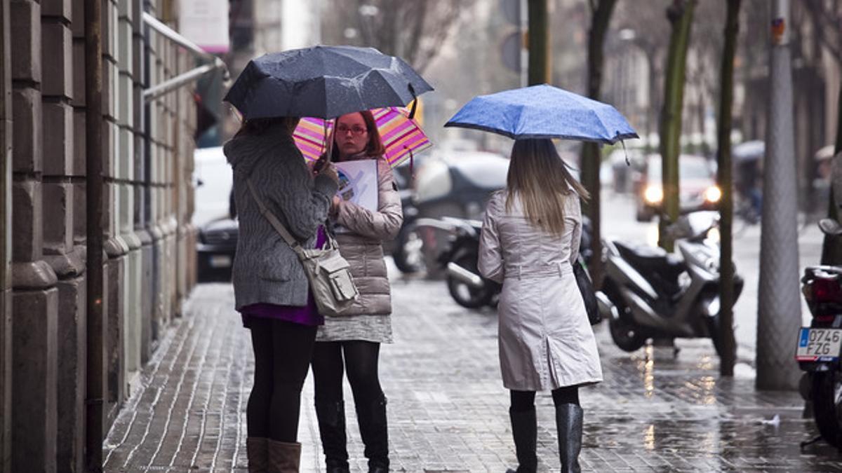 Día de lluvia en Barcelona, el pasado marzo.