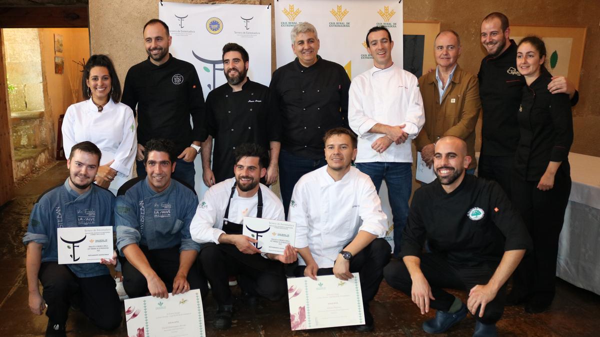 Los cocineros participantes en el concurso Ternera de Extremadura.