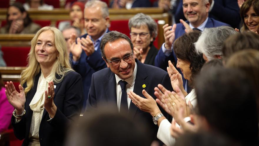 Instants de la votació del president del Parlament i proclamació de Josep Rull