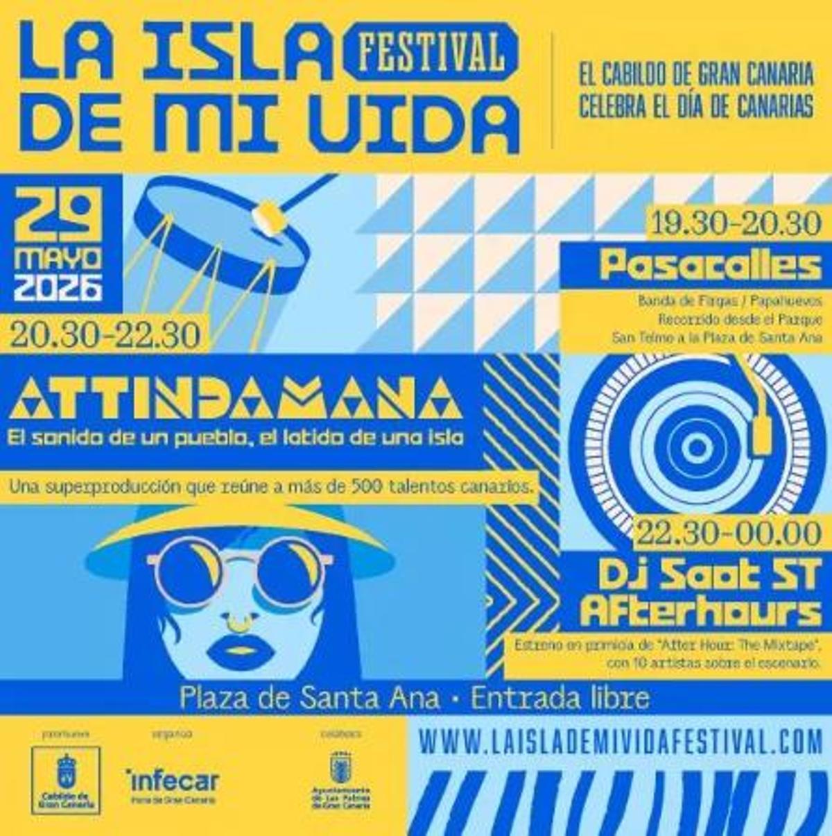 Cartel del festival La Isla de Mi Vida 2026.