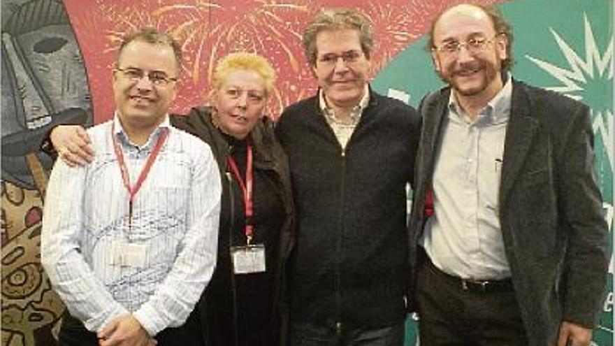 Jordi Bertran, Tere Almar, Ignasi Perramon i Ramon Fontdevila, ahir a la llotja després de la valoració