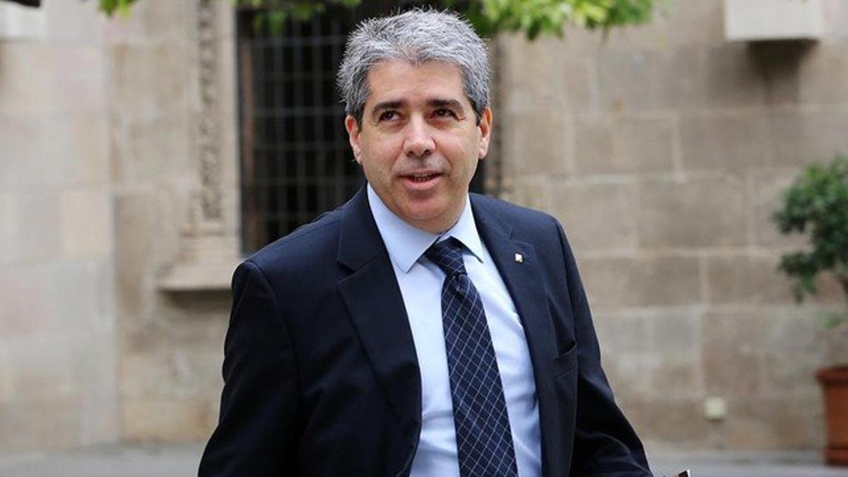 El 'conseller' de Presidència, Francesc Homs, el pasado mes de abril en el Palau de la Generalitat.