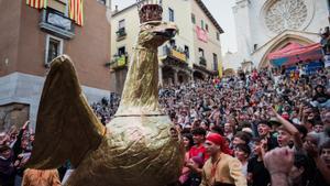LÀliga de Tarragona durante la Cercavila de Santa Tecla.