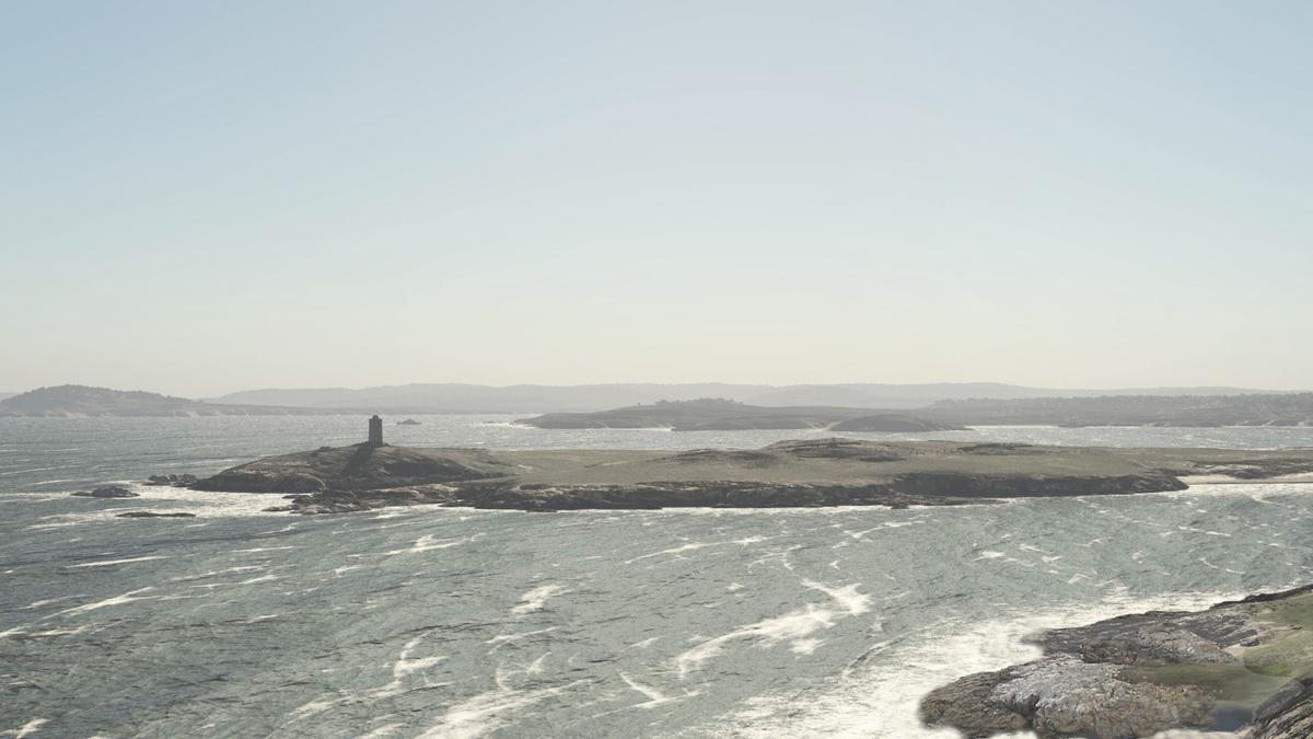 Recreación de la vista de A Coruña desde el monte de San Pedro en el Siglo II