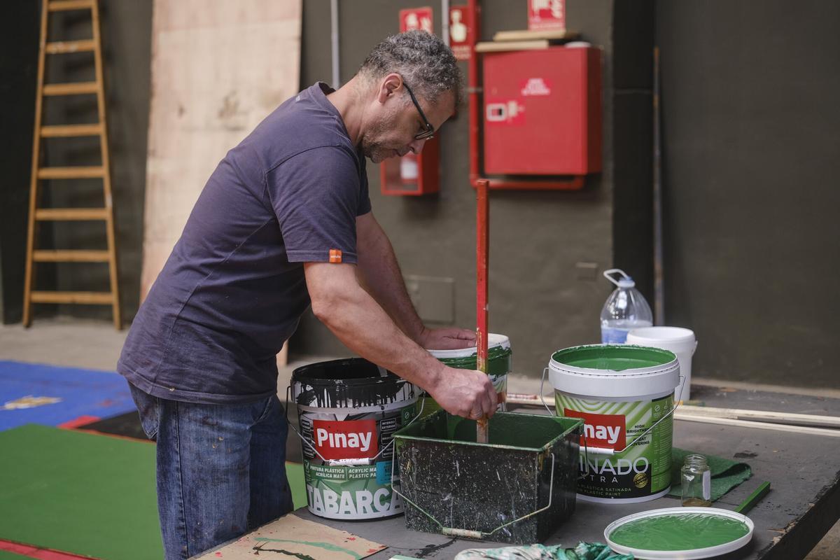 Montaje del escenario de Carnaval