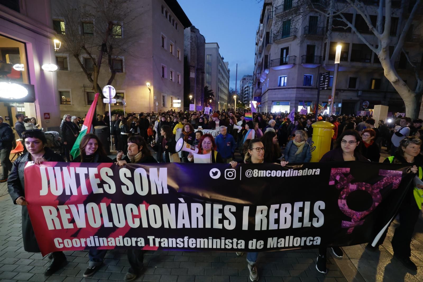 Manifestación alternativa del 8M en Palma convocada por la Coordinadora Transfeminista de Mallorca