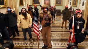 Manifestantes pro-Trump en el asalto al Capitolio.