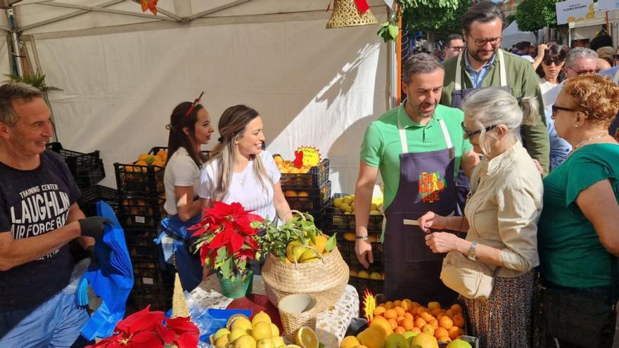 El alcalde de Telde, Juan Antonio Peña, visita a uno de los agricultores, ayer, junto al vicealcalde Sergio Ramos y al portavoz del PP en el Cabildo, Miguel Jorge Blanco. | | LP/DLP