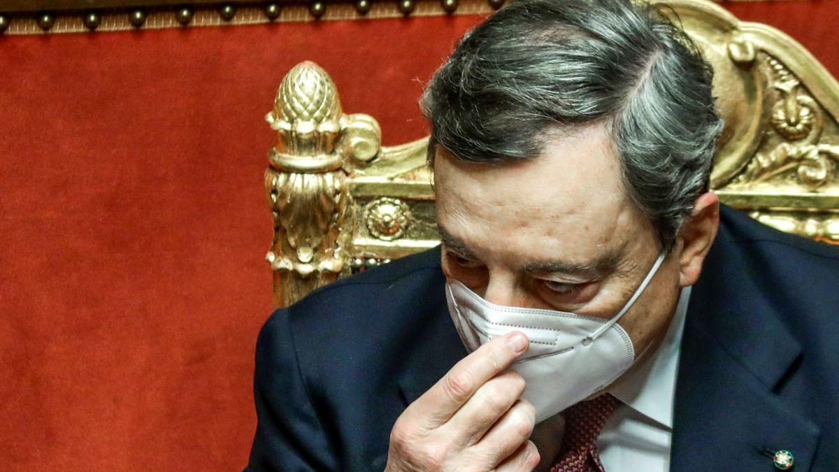 Mario Draghi, durante su discurso de este miércoles en el Senado.