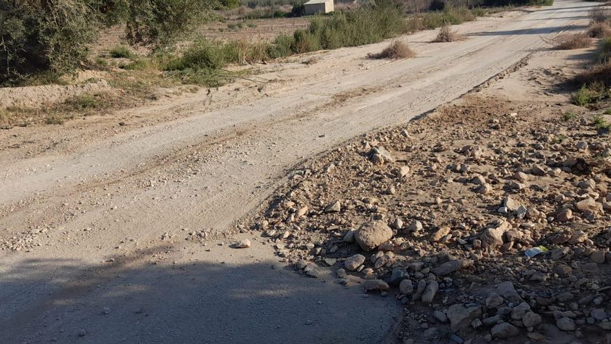 Reclaman celeridad en el arreglo de las carreteras de Lorca afectadas por las últimas lluvias