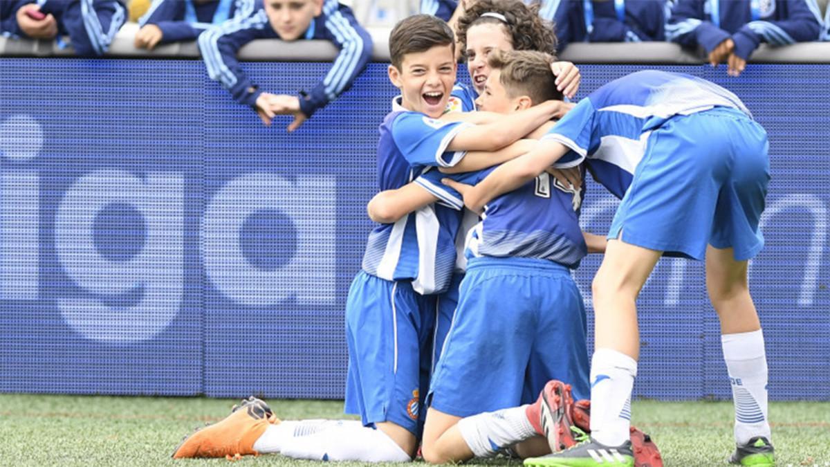 El RCD Espanyol celebra un gol en Nueva York