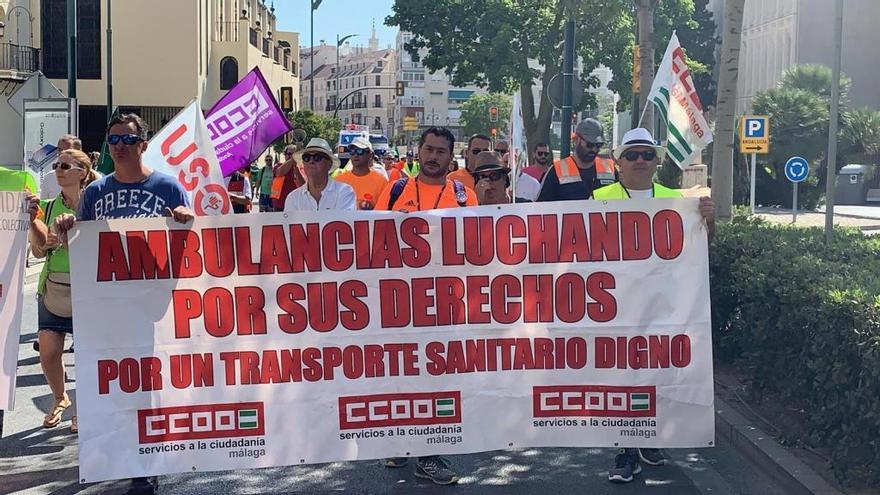 Manifestación por las calles de Málaga de los trabajadores de ASM.