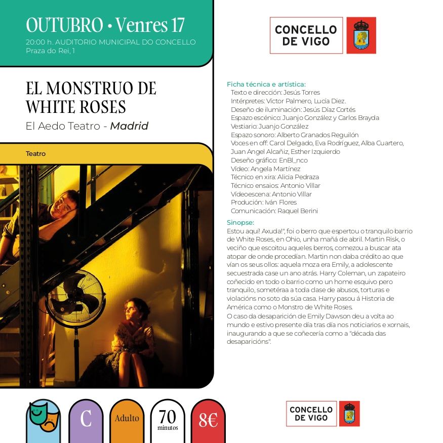 Ficha de «El Monstruo de White Roses» de VigoCultura 2025
