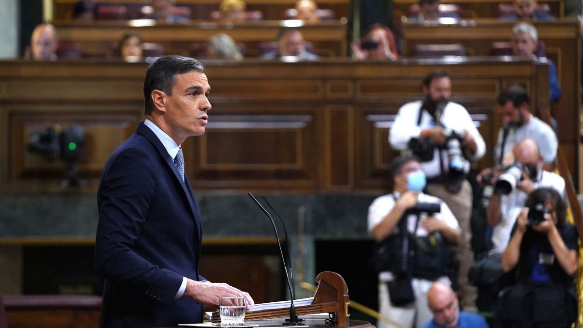 Pedro Sánchez, en su intervención en el debate sobre el estado de la nación. David Castro