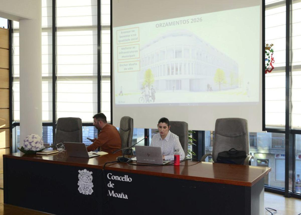 Leticia Santos y Daniel Costas, en la presentación de los presupuestos. | G.N.