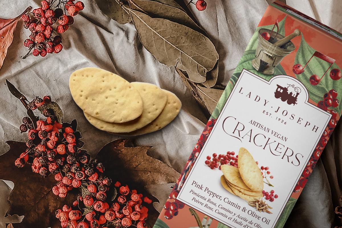 Crackers veganas de pimienta roja, comino y aceite de oliva