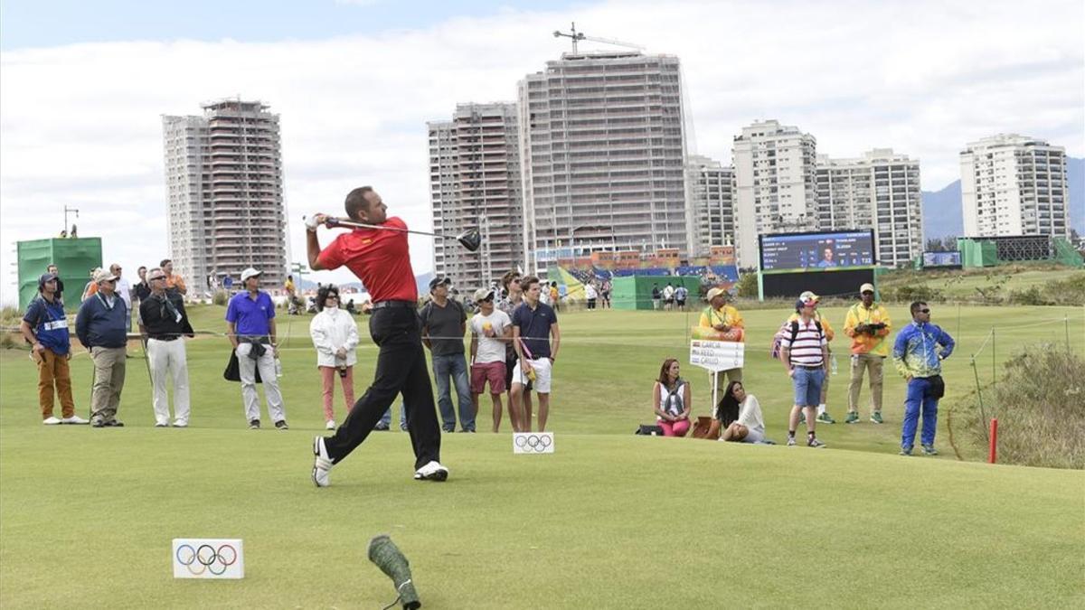 Sergio García, durante los Juegos de Río, en el campo de Marapendi