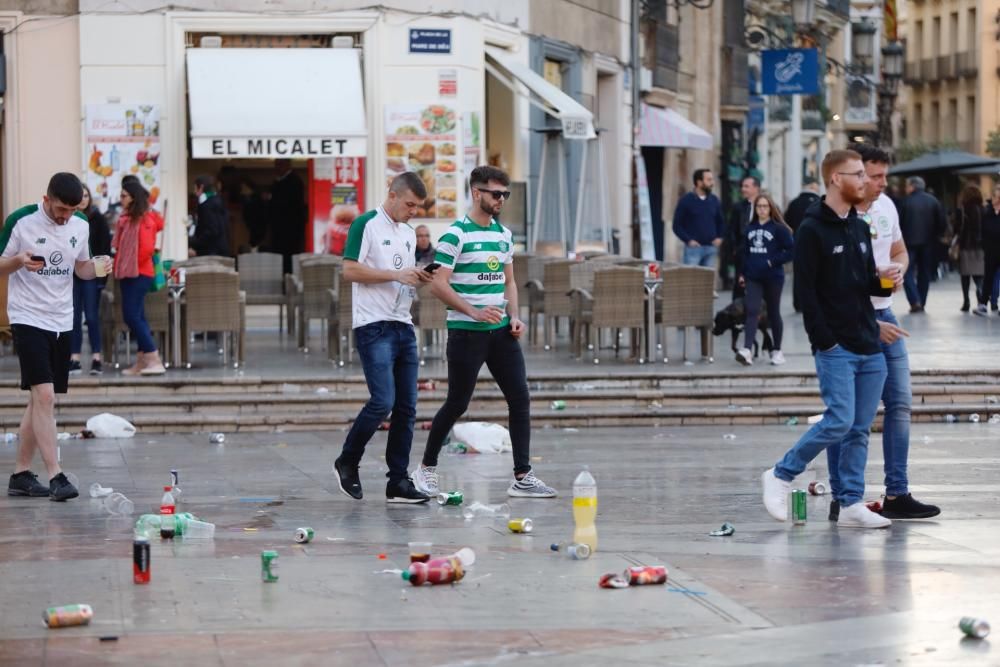 Los aficionados del Celtic invaden València