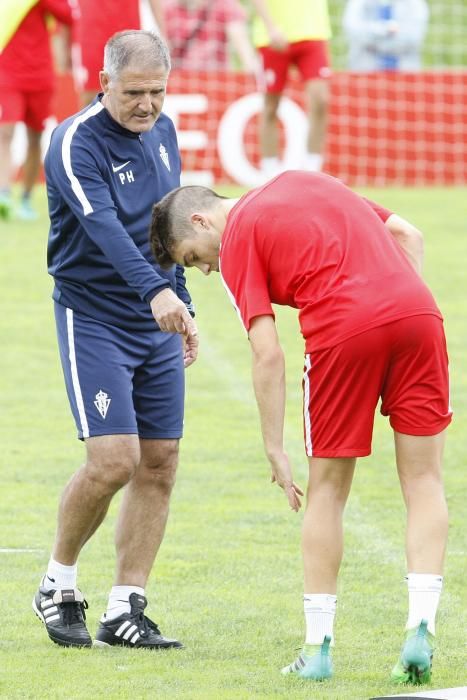 Entrenamiento del Sporting este viernes