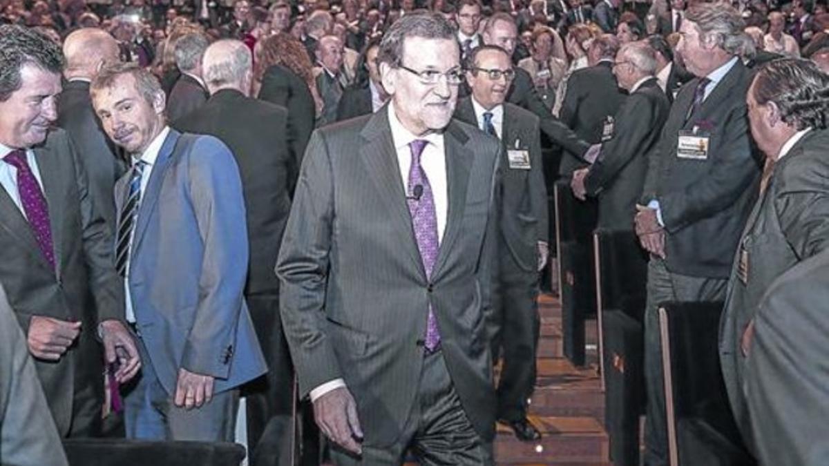 El presidente del Gobierno y del PP, Mariano Rajoy, en el XVII Congreso Nacional de la Empresa Familiar en Alicante, el pasado noviembre.