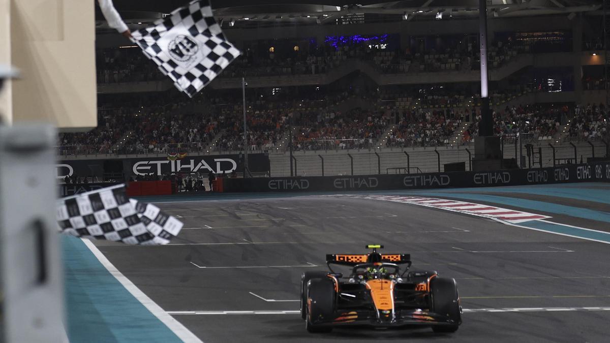 Lando Norris entra como ganador en el GP de Abu Dabi.