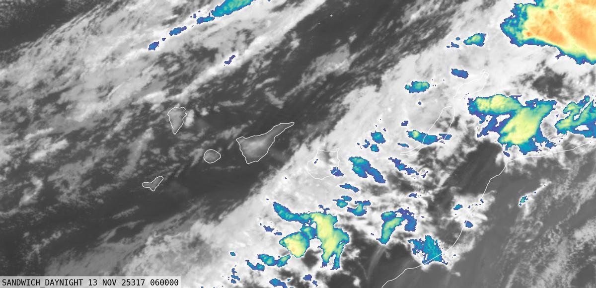 Imagen del frente meteorológico durante la mañana del jueves