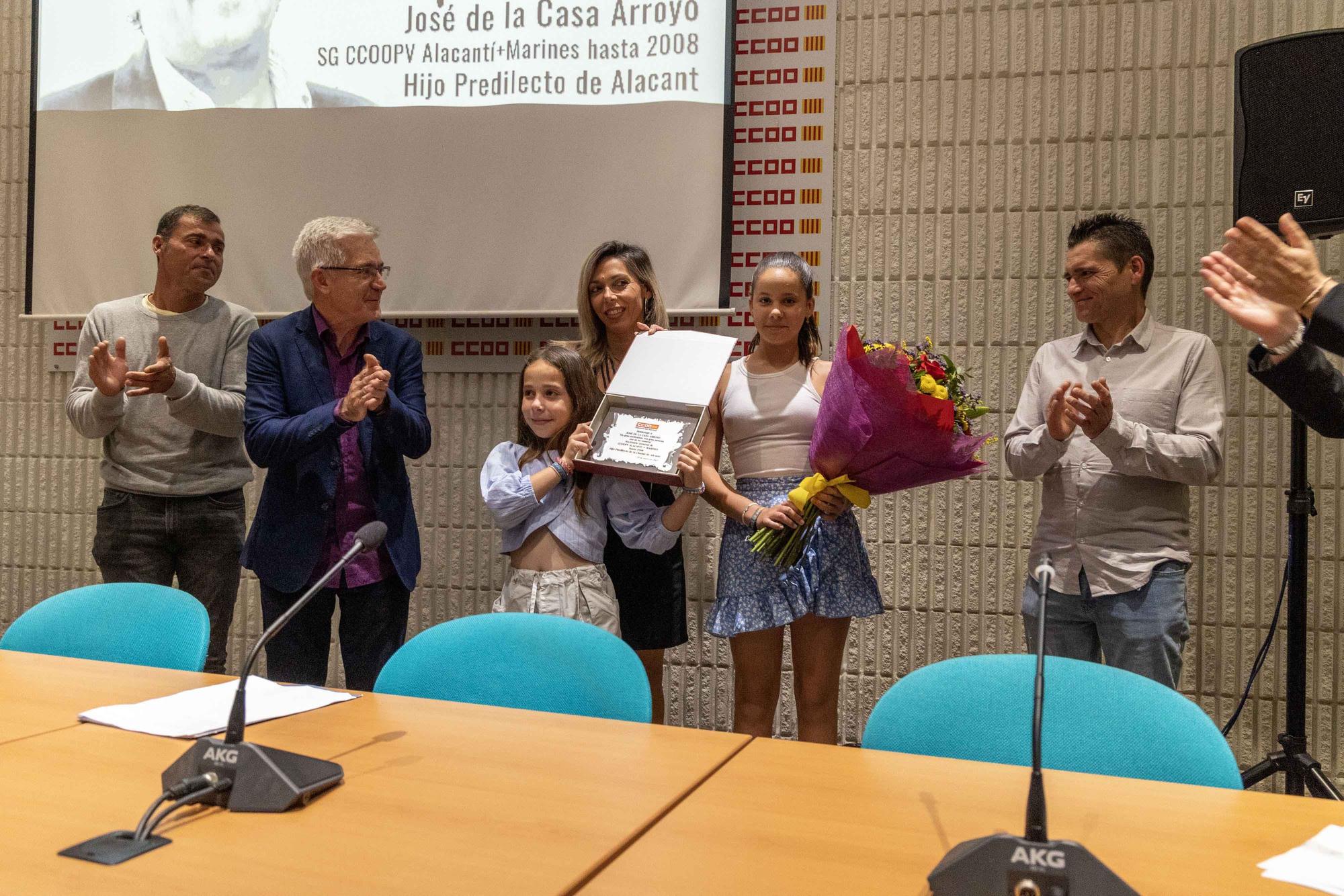 Homenaje en memoria del sindicalista y presidente de CCOO l’Alacantí-les Marines José de la Casa