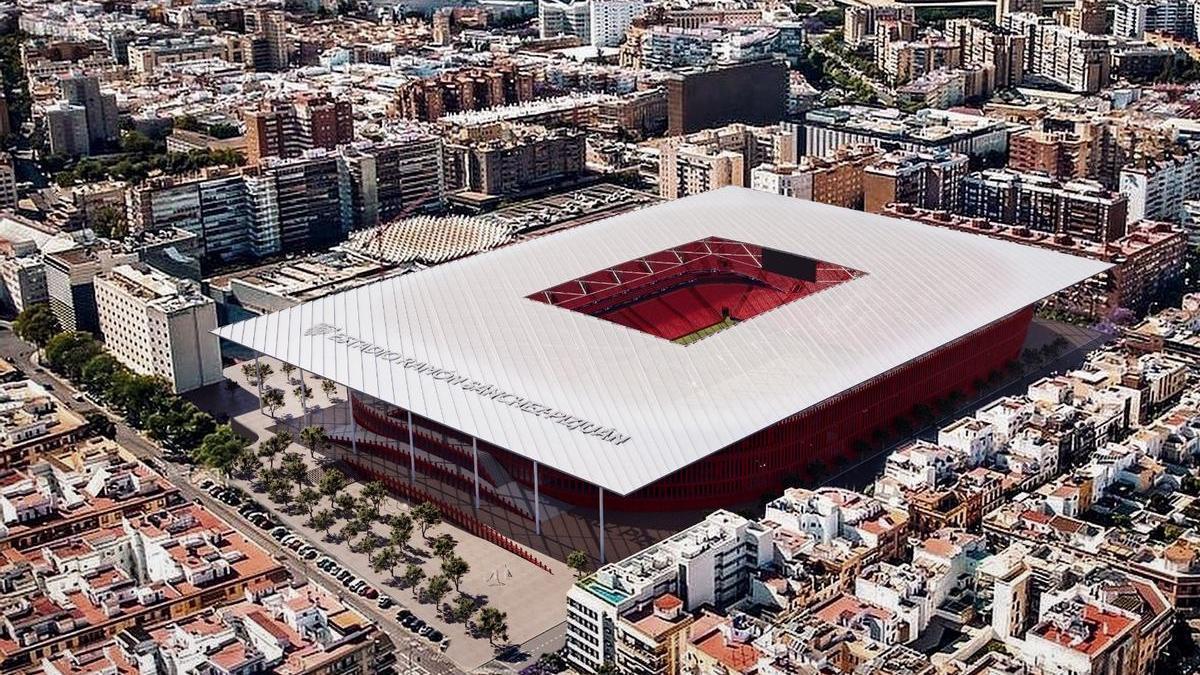 Recreación del futuro estadio del Sevilla FC, el nuevo Ramón Sánchez-Pizjuán