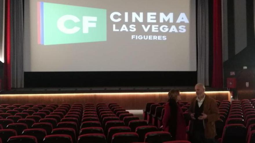 Angès Lladó i Víctor Lafuente durant la presentació de la nova etapa del cinema Las Vegas