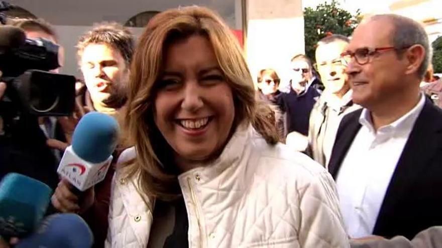 Susana Díaz da la bienvenida a la candidatura de Pedro Sánchez