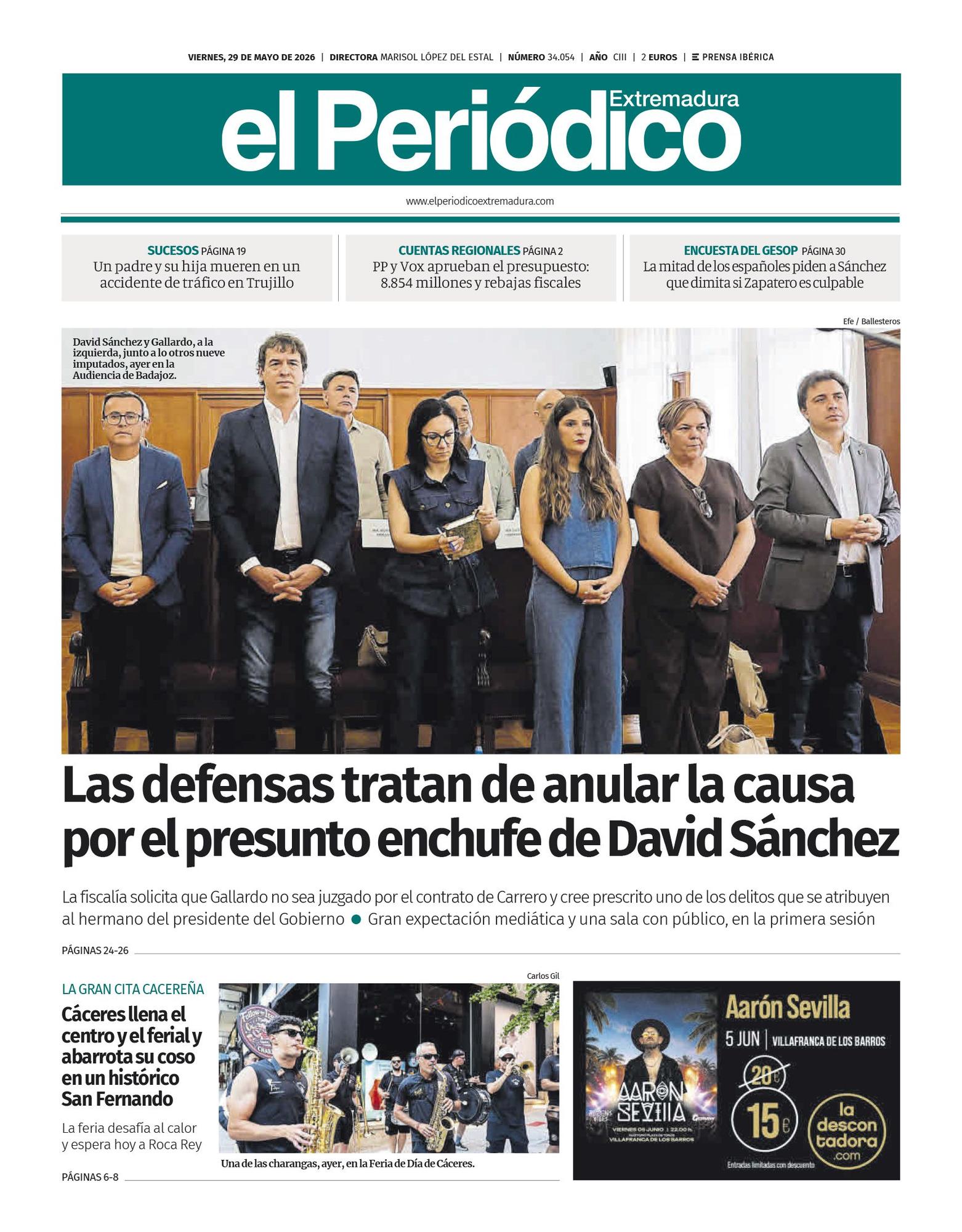 Consulta la portada correspondiente al día 29 de mayo  de 2026