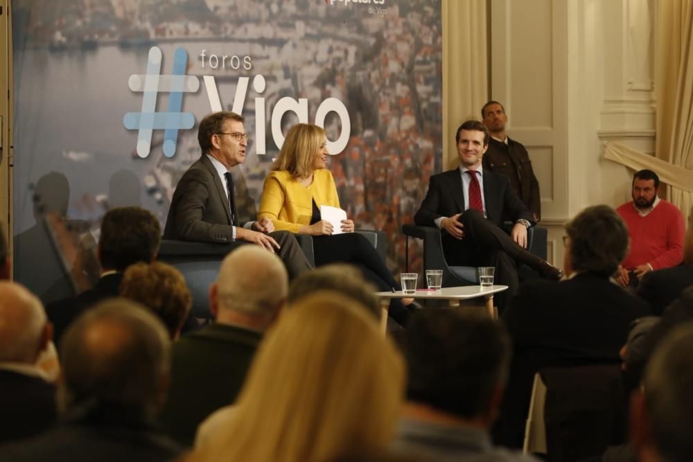 Casado estuvo arropado por Feijóo y Muñoz en su acto en A Sede del Celta