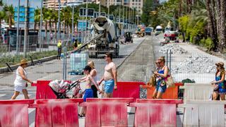Los cruceristas huyen de la Explanada por las molestias de las obras en la fachada litoral de Alicante