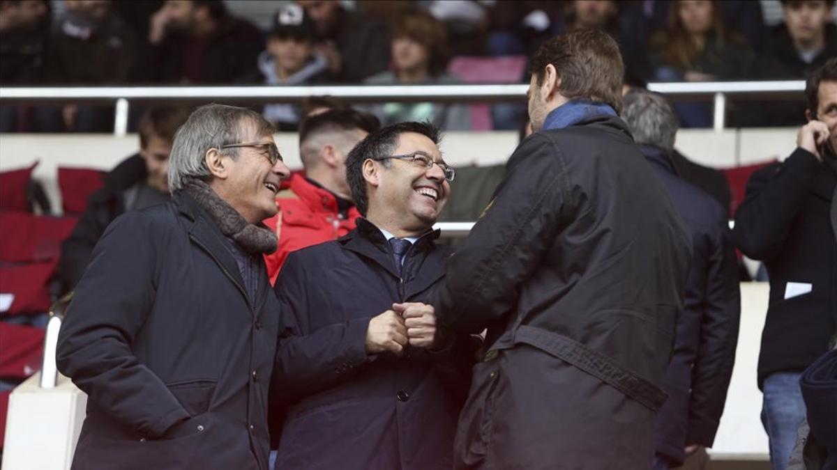 Josep Maria Bartomeu estuvo en el palco del Mini Estadi ante el Valladolid