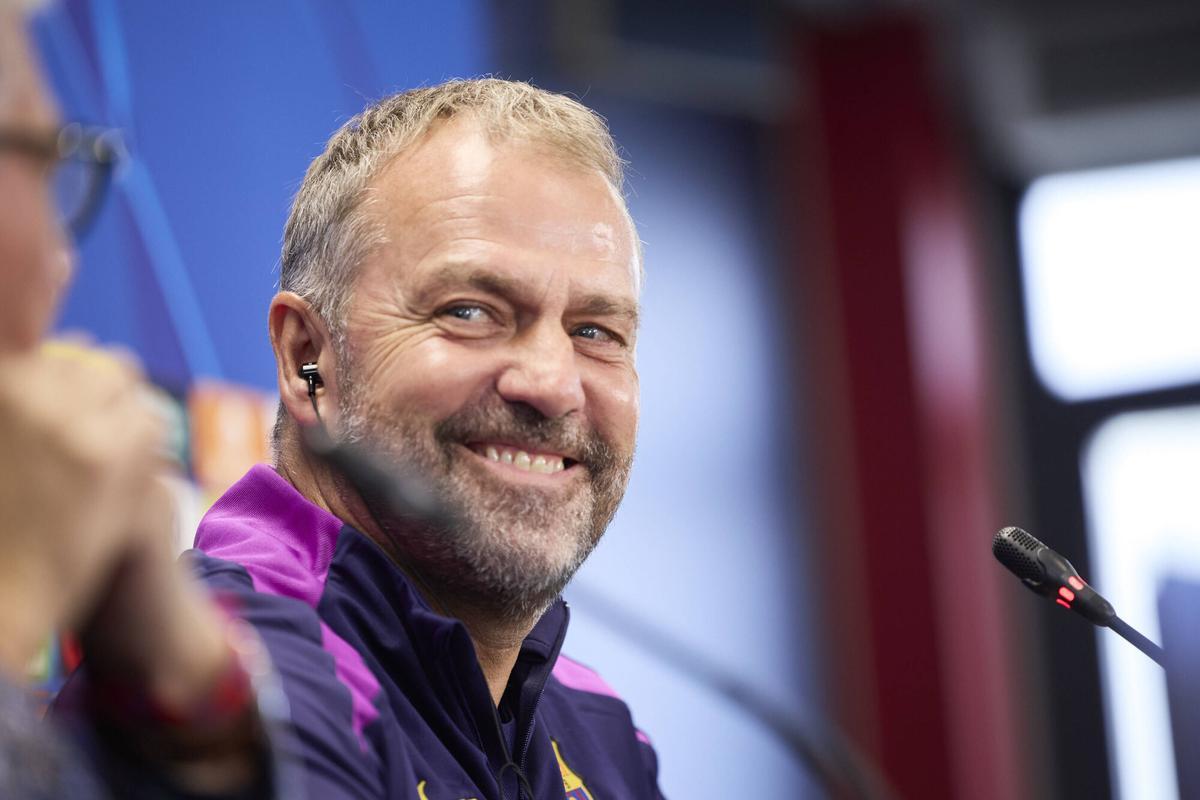 Hansi Flick, en la víspera del Barça-Olympiacos de la Champions.