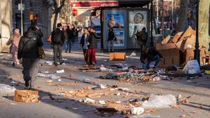 Efectos del viento en paseo de Gràcia