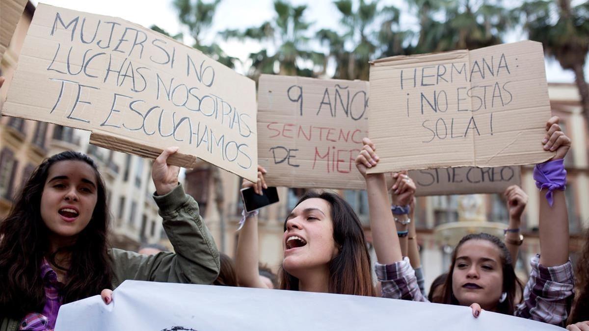 Manifestación en Málaga contra la sentencia.