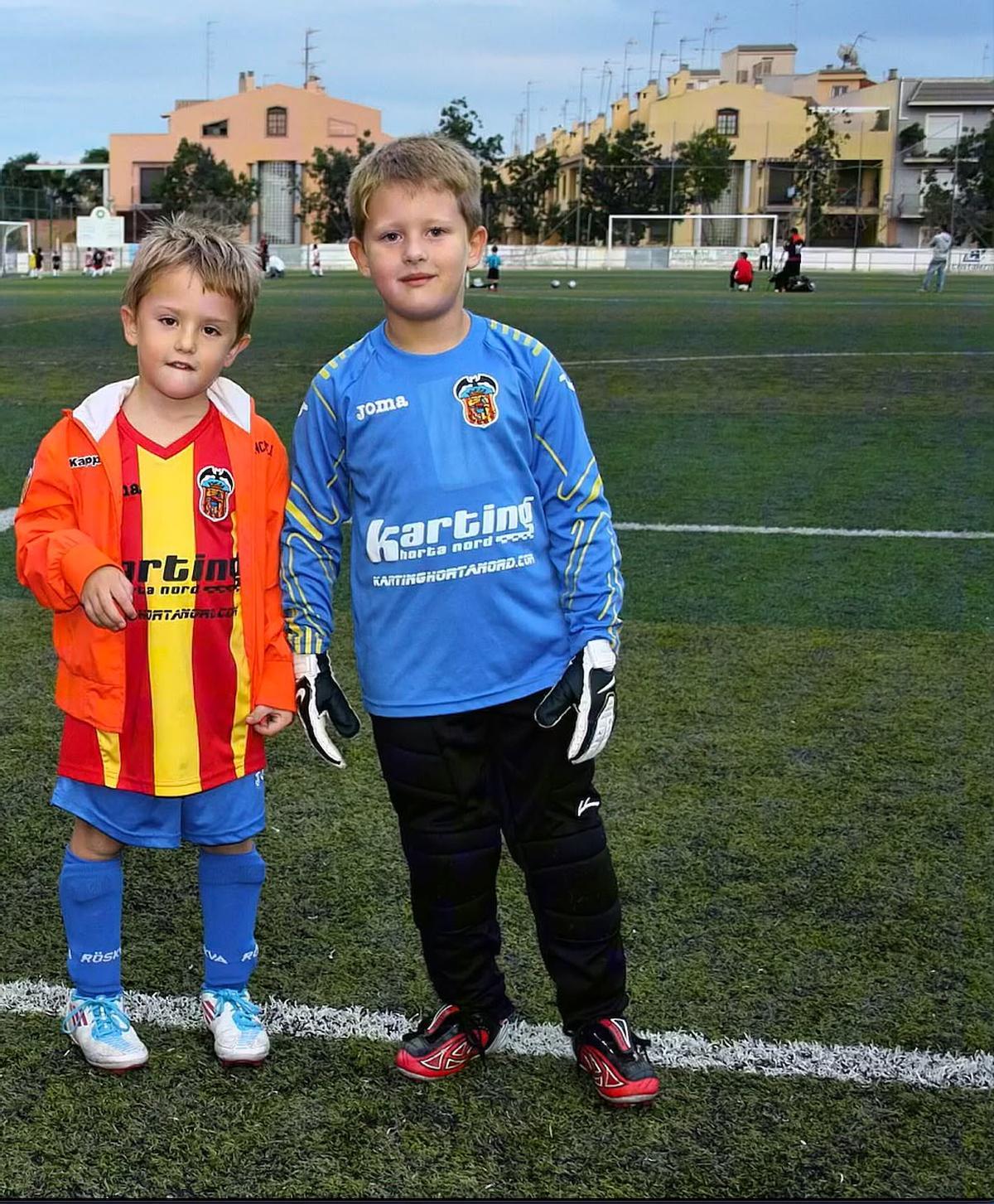 El pequeño Pau como portero del Albalat
