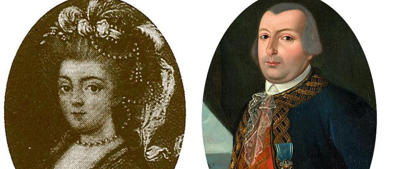 Felicitas de Saint-Maxent (1755-1799) y su marido Bernardo de Gálvez (1746-1786).