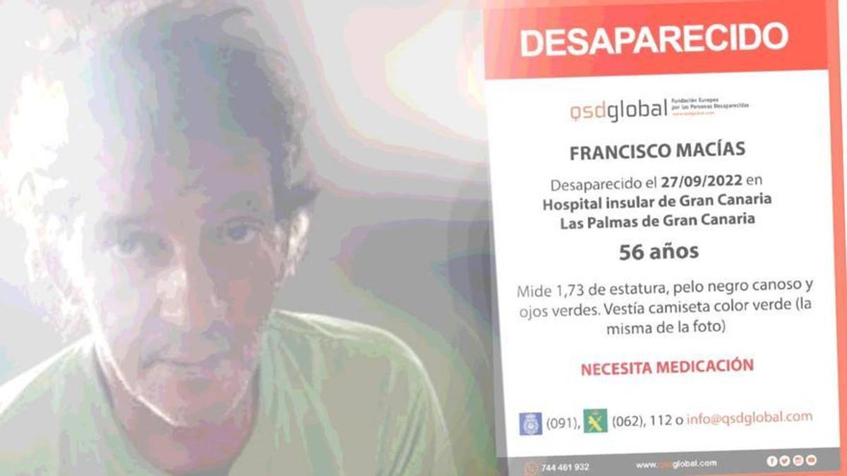 Cartell on s'informa de la desaparició de Francisco Macías