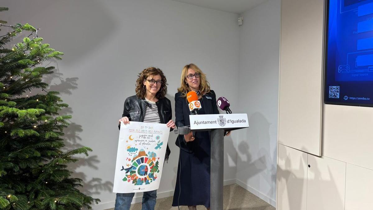 Laura Descàrrega i Patrícia Illa en la presentació de la festa d'enguany