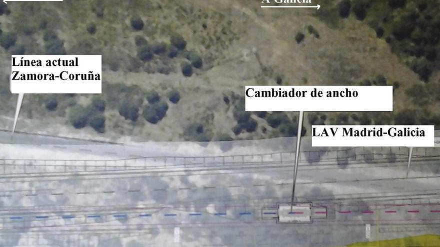 Esquema del proyecto del cambiador de ancho de vía de Pedralba.