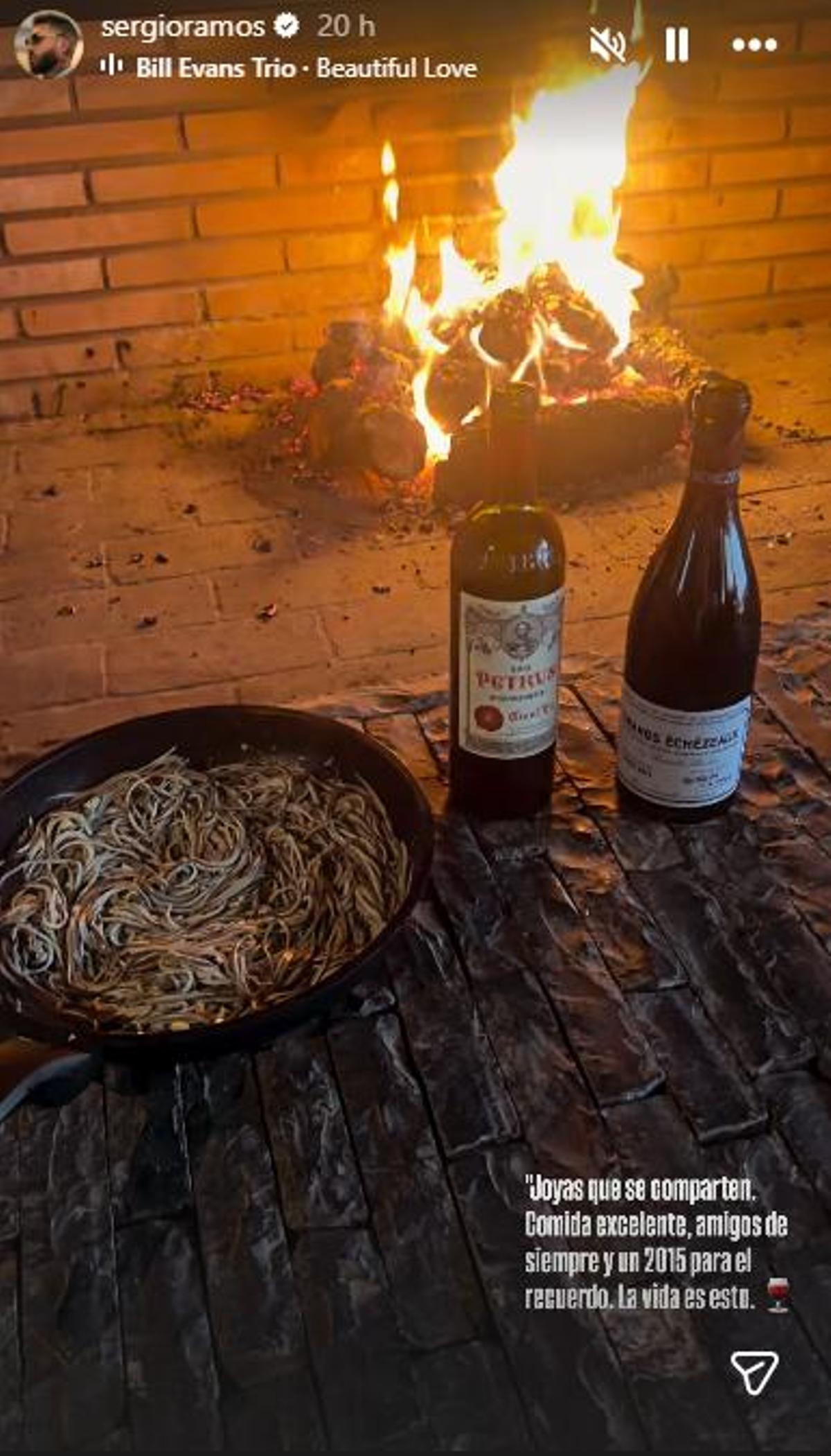 La cena de Sergio Ramos: angulas y vinos caros.