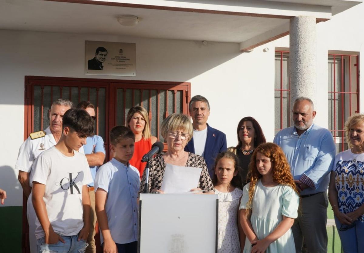 El local social de Perín el día que lo ‘bautizaron’ con el nombre de Juan Agüera Martínez ‘El Quinto’.