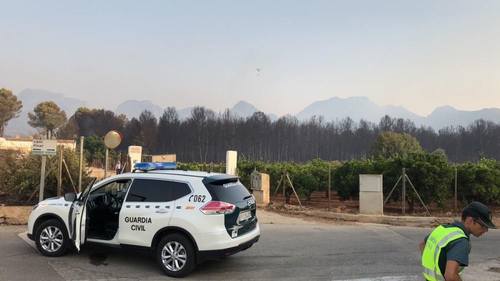 Viviendas afectadas por el fuego en Marxuquera.