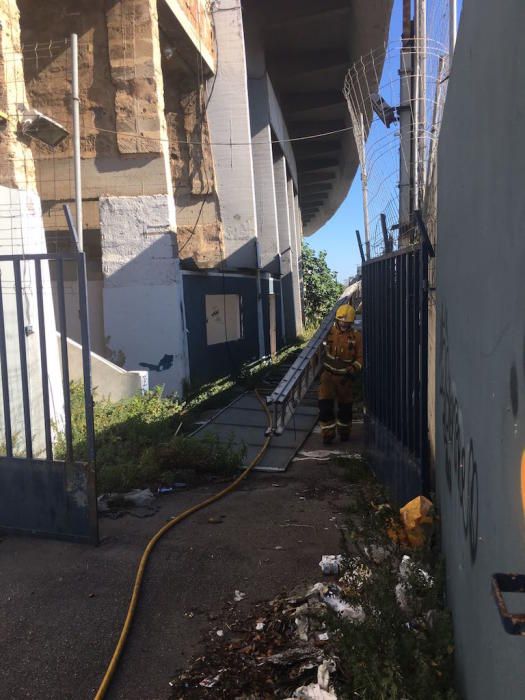 Incendio en el Estadi balear